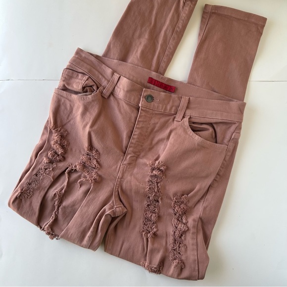 GJG Denim Pink Rose Distressed Skinny Jean - Picture 11 of 13